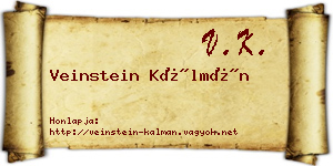 Veinstein Kálmán névjegykártya